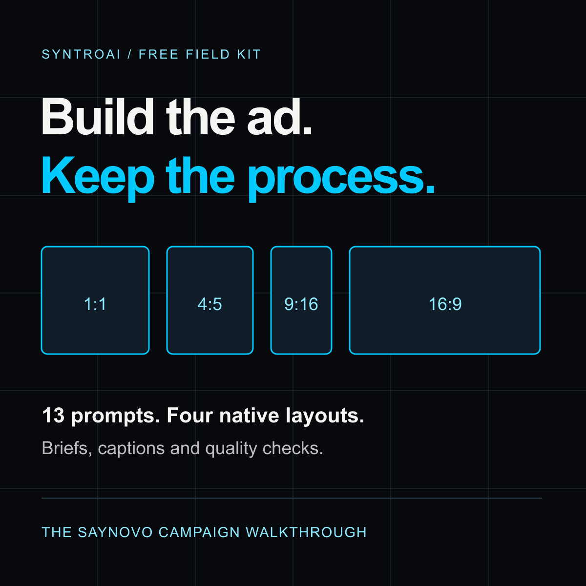 AI ad campaign field kit: plan, build, inspect and package